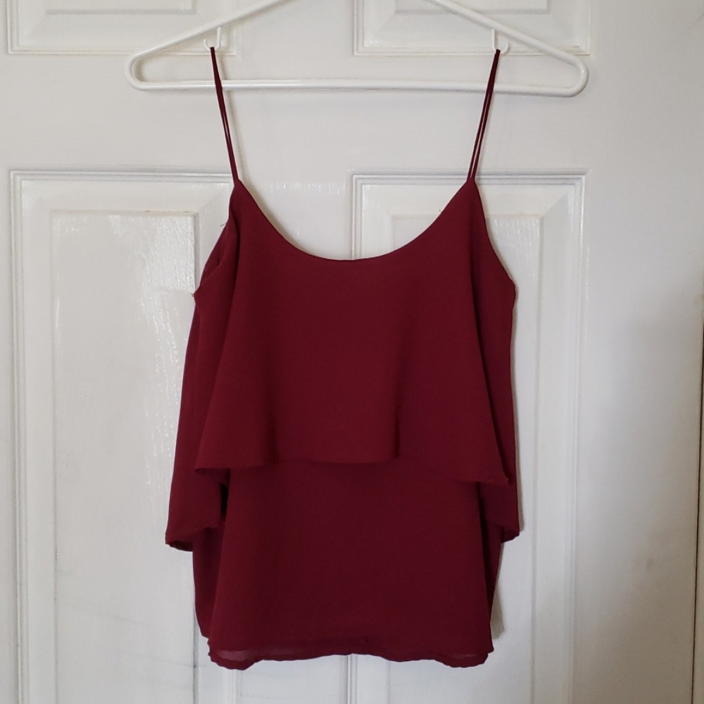 Maroon spaghetti strap tank top